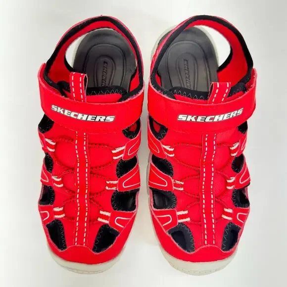 Skechers Kids Size 4 Relix Valdez Red Sandals Closed Toe Summer Comfort Travel - Picture 4 of 11